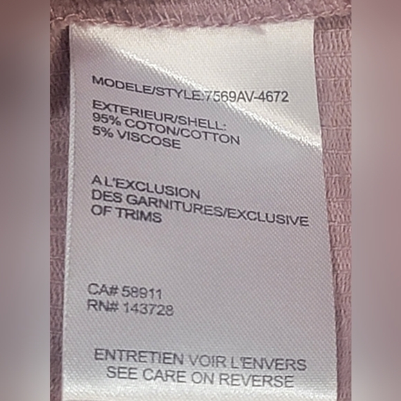 Tribal Women's Size 1X Mauve Corduroy Raw Hem Button Front Shacket, Jacket/Shirt - Picture 9 of 9